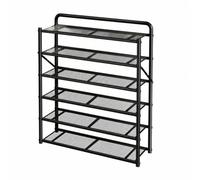 LeeQinersw Metal Shoe Rack with Mesh Shelves No Assembly Required Six-Tier Shoe Rack for Balcony