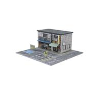 LeeQinersw Miniature Building Display Diorama Model Architecture Structure Scene Model With Textured Roof Panels And Printed Facades Suitable for tabletop, Kubota Restaurant Scene Model