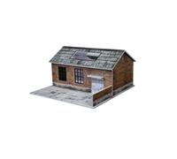 LeeQinersw Miniature Building Display Diorama Model Architecture Structure Scene Model With Textured Roof Panels And Printed Facades Suitable for tabletop, Old Factory Scene Model