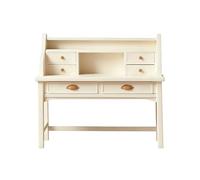 LeeQinersw Miniature Display Cabinet Dollhouse Desk Model Writing Table with Curved Hutch and Drawers Classic Design suitable for collectors photographers miniature room scenes