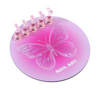 LeeQinersw Nail Display Stand Nail Tips Holder Supplies for Press on Nails Art Tool Showing Shelf, Pink Round