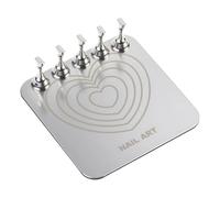 LeeQinersw Nail Display Stand Nail Tips Holder Supplies for Press on Nails Art Tool Showing Shelf, Silver Heart