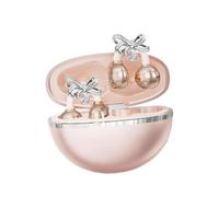 LeeQinersw Open Ear Headphones Clip on Earbuds Lightweight Bluetooth with Detachable Bowknot Earring for Women for Running Cycling Gift, Rose Gold