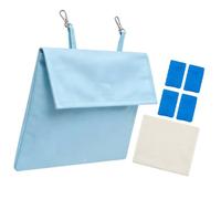 LeeQinersw Pack Breathable Cooling Pouch for Cage Hanging Insulated Washable Portable Cooling Bag Thickened Removable Inner Bag Suitable for Bunny, Blue with 4 Box