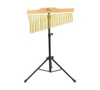 LeeQinersw Percussion Chimes with Adjustable Tripod for Bar Chime Performance, 25 Note Black Rack