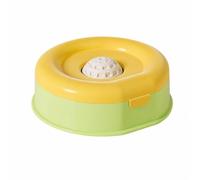 LeeQinersw Polypropylene Pet Lick-Feeding Bowl Stable Pet Bowl with Textured Central Dome Anti-Tip Interactive Feeder for Treat Dispensing, Yellow Green