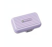 LeeQinersw Portable Medicine Case Weekly Pill Organizer Box Container with Seven Compartments Tight Silicone Seal for Dry Contents Sliding Date Compact Purse, Purple, L