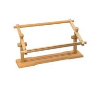 LeeQinersw Portable Wooden Embroidery Frame Stand for Tabletop Use Holding Cross Material Between Adjustable Rollers with Stable Base Suitable for Sewing Room Desk