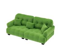 LeeQinersw Realistic Dollhouse Sofa with Pillow for Miniature Scene Decoration, 1 12 Green