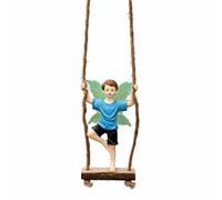 LeeQinersw Resin Swing Planter Hanging Fairy Ornament Glow in the Dark Elf Figurine Weather Resistant Garden Decoration Rustic Swing Statue Suitable for Lawn Balcony Porch Decoration Gift Giving