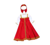 LeeQinersw Russian Dance Outfit, Princess Dress with Puff Sleeves for Performances And Parties, XL