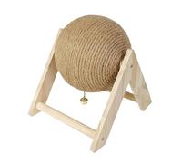 LeeQinersw Scratch Toy Wooden Sisal Ball Interactive Bell Scratcher Furniture Protector Bunny Claw Grinding Small Animal Kitten Suitable for Pets