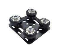 LeeQinersw Slots Gantry Plate,Small V Wheel Plate,Assembled 2020 for Aluminum Extrusion,3D Printer Accessories for Aluminum Profile, black wheels