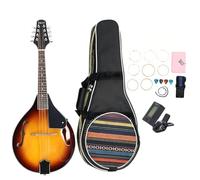 LeeQinersw Sunset Mandolin 8 String Acoustic Mandolin Instrument Plucked Lute With Lively Response Crisp Note Definition Ergonomic Neck Classic Look Basswood