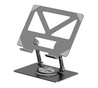LeeQinersw Tablet Stand for Desk with 360° Rotating Base Stable Home Office Folding Portable Practical Tablet Riser Holder Multi Angle, gray
