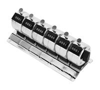 LeeQinersw Tally Counter Click Counter Conjoined 6 Units Pitch 4 Digit Metal for Counting