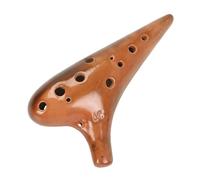 LeeQinersw Tiny Ocarina 12 Hole Alto Instrument Ceramic Portable Handheld Musical Instrument with Bag And Strap Suitable for A, Brown