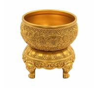 LeeQinersw Traditional Feng Shui Bowl with | Auspicious, Cast Metal, Prosperity Bowl, for Housewarming, Collectors, with Base