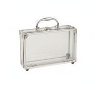 LeeQinersw Transparent Makeup Case Cosmetic Box Makeup Storage Travel Organizer with Clear Body and Metal Frame with Secure Latch and Carry Handle Suitable for