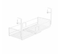 LeeQinersw Under Desk Organizer Wire Basket Cable Tray Organizer Rack Retractable Carbon Steel Build For Cords And Small Office Items Suitable for home office desks workstations study rooms, White