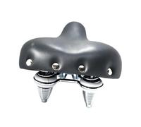 LeeQinersw Vintage Bike Saddle Classic Comfortable Seat PU Leather Cushion Wide Padded Shockproof Saddle with Metal Rails Adjustable Position suitable, Dark Gray