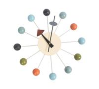 LeeQinersw Wall Hanging Clock with Wood Balls, Non-Ticking for Bedroom And Office, Colorful Ball
