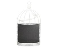 LeeQinersw Wall-Mounted Birdcage Chalkboard Distressed Decorative Wall Note Board with Bird Designs Space-Saving for Entryway, Craft Room, White