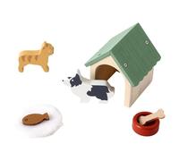 LeeQinersw Wooden Dollhouse Pet Accessories Pet House Model Role Play Game Micro Landscape