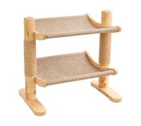 LeeQinersw Wooden Feline Climber with Sisal Posts Heavy Duty Cat Simple to Clean for Cats, Two Post Two Tier