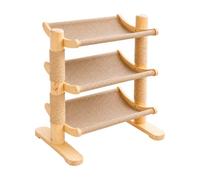 LeeQinersw Wooden Feline Climber with Sisal Posts Heavy Duty Cat Simple to Clean for Cats, Two Post Three Tier