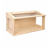 LeeQinersw Wooden Hamster Habitat with Acrylic Panels Panoramic View Wooden Pet Enclosure Hamster Cage for Living Room, 60x30x30 Cm