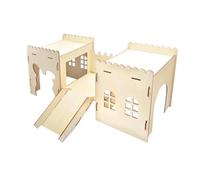 LeeQinersw Wooden Hideout Castle Habitats for Hedgehogs Chinchillas Small Animals