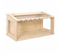 LeeQinersw Wooden Pet Cage With Panels Small Pet Housing Enclosure For Hamsters And Quail Featuring Hinged Slots Decorative Front Trim Suitable For Home Living Room, 80 40 40 Cm