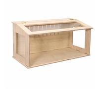 LeeQinersw Wooden Rodent Habitat Cage Pet House With Base And Clear Top Window For Hamsters Quail Chicks Suitable For Indoor Habitat Care Feeding And Easy Access, 60x40x40