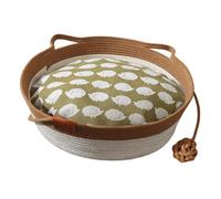 LeeQinersw Woven Cat Bed Kitten Sleeping Nest All Seasons Pet Accessories Weaving Pet Bed Scratcher, Brown, L
