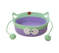 LeeQinersw Woven Cat Bed Made From Cotton Rope for Indoor Use with Nest for Kittens, without Cool Mat