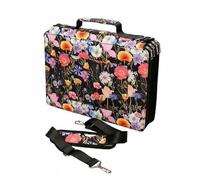LeeQinersw Zippered Pencil Case Artist Pencil Holder Organizer Storage with 384 Slots Multi Layer Zipper Compartments with Handle and Strap Suitable for Drawing Art Exams Home, Black
