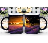 leequeen Magica Mug â€“ Heat Reactive Change Color Cup of coffee â€“ Sunset over the lavender fields of Provence â€“ francialeequeen Magica Mug â€“ Heat Reactive Change Color Cup of coffee -