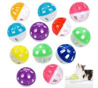 LeeQunQ 12 PCS Cat Toy Ball, Cat Balls Toy, Cat Toy Balls with Bell, for Indoor Pet Chase Pounce Rattle Play Toys(Random Color