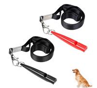 LeeQunQ 2 Pcs Professional Dog Whistles, Plastic Training Dog Whistle With Lanyard Keychain, Acme Dog Whistle 210.5, for Barking Control And Recall (Black and Red)