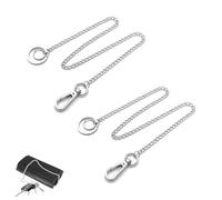 LeeQunQ 2 PCS Wallet Chain, Key Chains for Men, Keychain Stainless Steel Pocket Chains, for Keys, Wallet, Jeans Pants, Belt Loop, Women and Men(Silver)