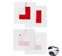 LeeQunQ 4 Pcs L Plates Sticker, Learner Plate L Plate For Driver Learner, 2 Self-Adhesive And 2 Electrostatic Plates, For Car Window, No Fading No Blow Off Easy To Move Without Scratching (Red)