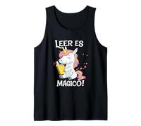 Leer ES Magico Unicornio Lector Diseño Lectura Infantil Tank Top
