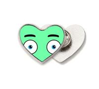 Leer Shock Startle Eyes Heart Metal Pin Brooch Clip Love