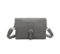 Leeray® Women Crossbody Shoulder Bag Double Zip Compartment Handbag Flap Magdot Closure Adjustable Strap Satchel Synthetic PVC Dark Grey