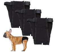 LeerKing 3 Packs of Washable Female Heated Menstrual Dog Panties Protective Diaper Physiological Periods with 9 Sanitary Napkins, Black S