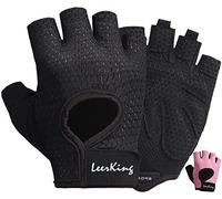 LeerKing Gym Weight Lifting Fitness Gloves with Flexible Thin Padding, Enhanced Palm Wrist Support for Men Women Exercise Pull ups Workout Rowing and Cycling,Black, XL