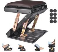 Leermart Foot Rest for Under Desk at Work 4-Level Height Adjustable, Ergonomic Foldable Footrest for Office, Gaming,Computer, Soft & Removable Pad Desk Foot Stool Suitable for All Seasons(Brown)