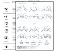 LEES A.M. 1 PC Lash Mapping Chart & Supply Kit - Beginner Eyelash Extension Training Chart with Curl & Diameter Sheet