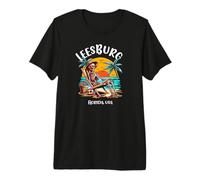 Leesburg Florida Funny Skeleton in The Hot Sun Design Premium T-Shirt